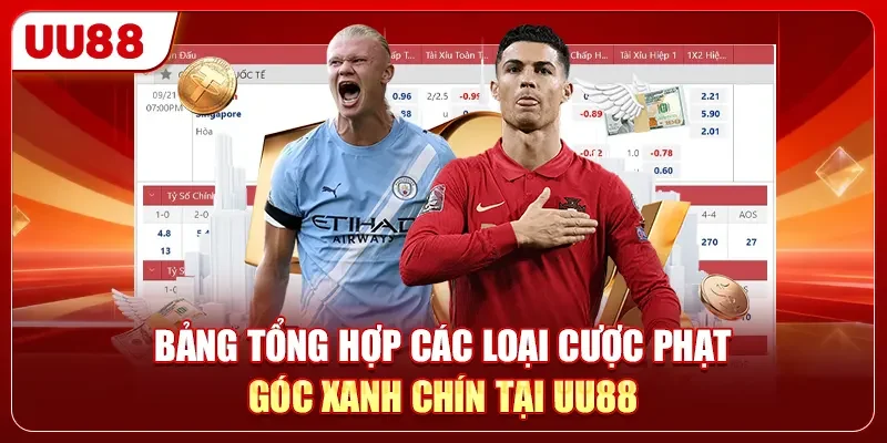 Bảng tổng hợp các loại cược phạt góc xanh chín tại UU88